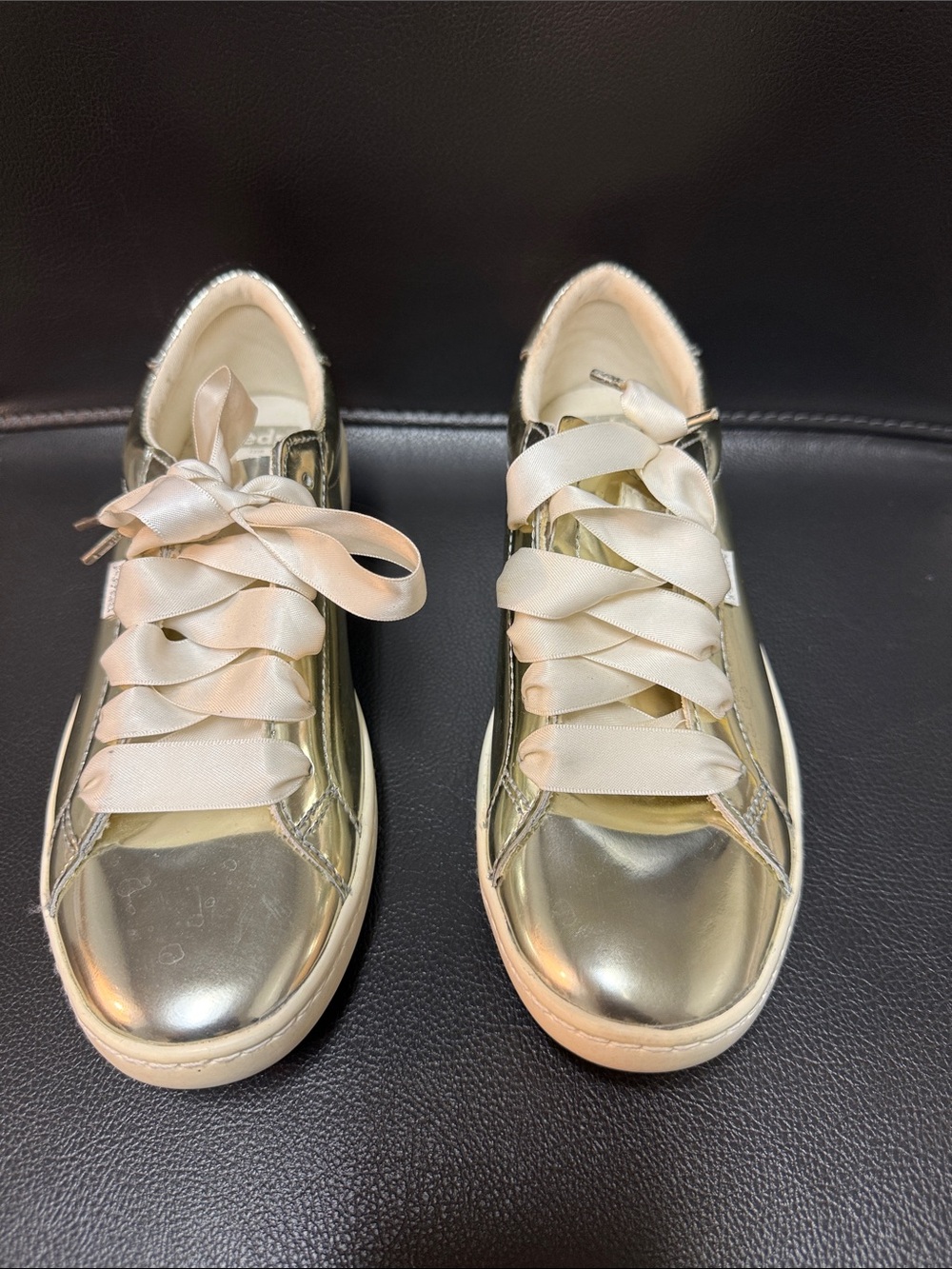 Keds x Kate Spade New York Ace Sneakers in Metallic Gold Ginish - Picture 1 of 11